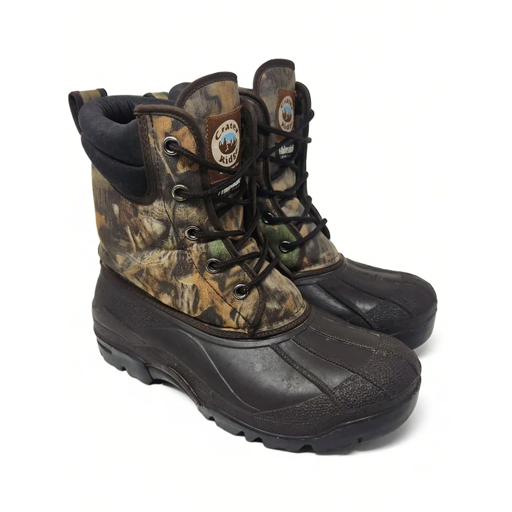Crater Ridge Duck Boots Mens 8 Camouflage Thinsulate Waterproof Outdoor Gorpcore